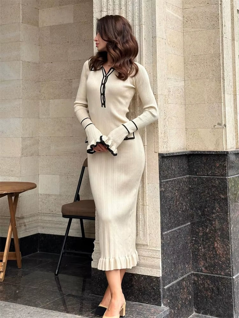 Ruffled Fashion Knit Dress 