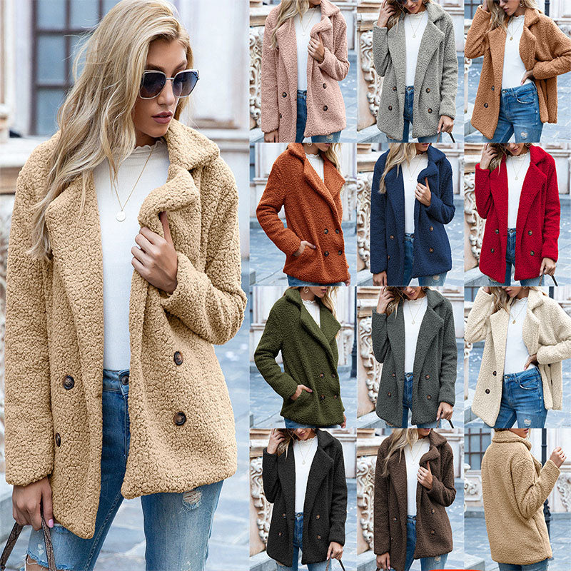 Loose Lapel Fluffy Coat 