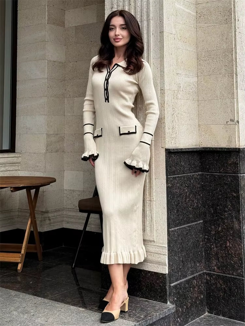 Ruffled Fashion Knit Dress 
