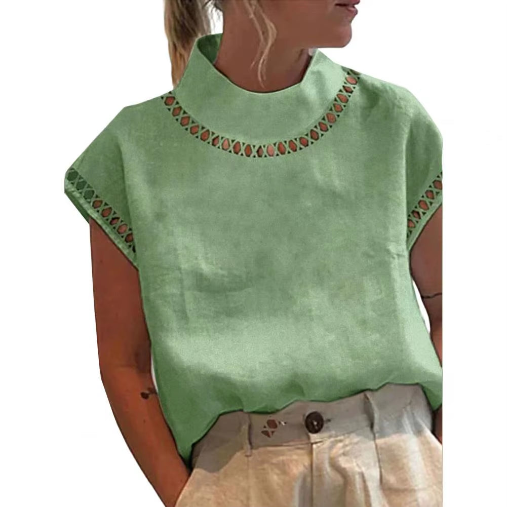 Women Casual Cotton Linen Blouses
