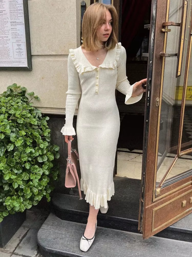 Ruffled Fashion Knit Dress 