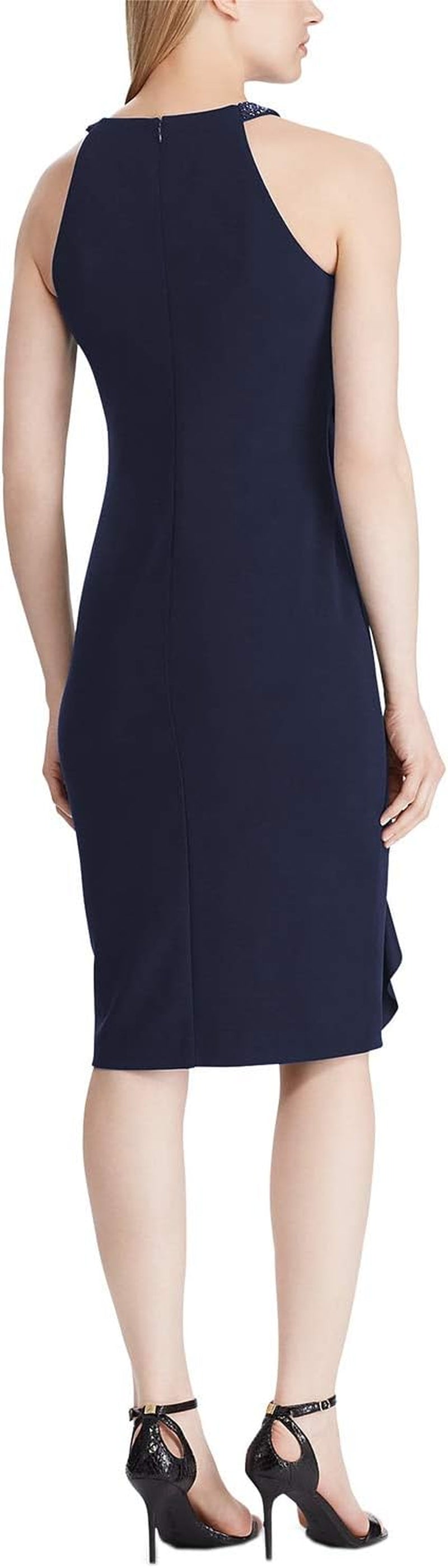 Ralph Lauren Womens Ruffled Embellished Sheath Dress