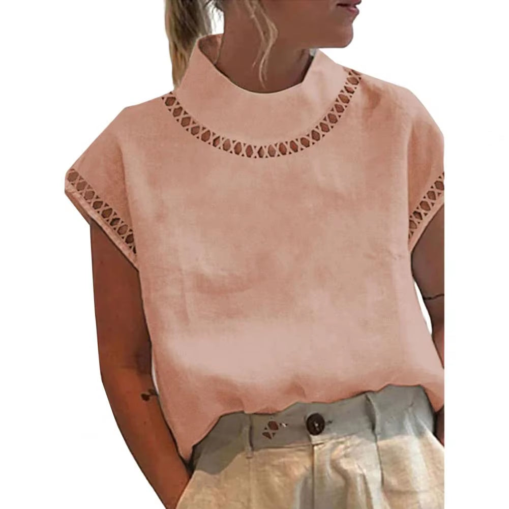 Women Casual Cotton Linen Blouses