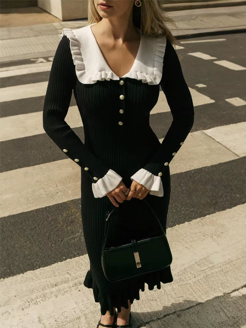 Ruffled Fashion Knit Dress 
